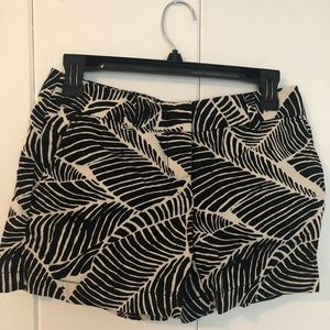 Ann Taylor Loft Black and White Patterned Shorts